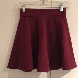 Zip up flare embroidered mini skirt